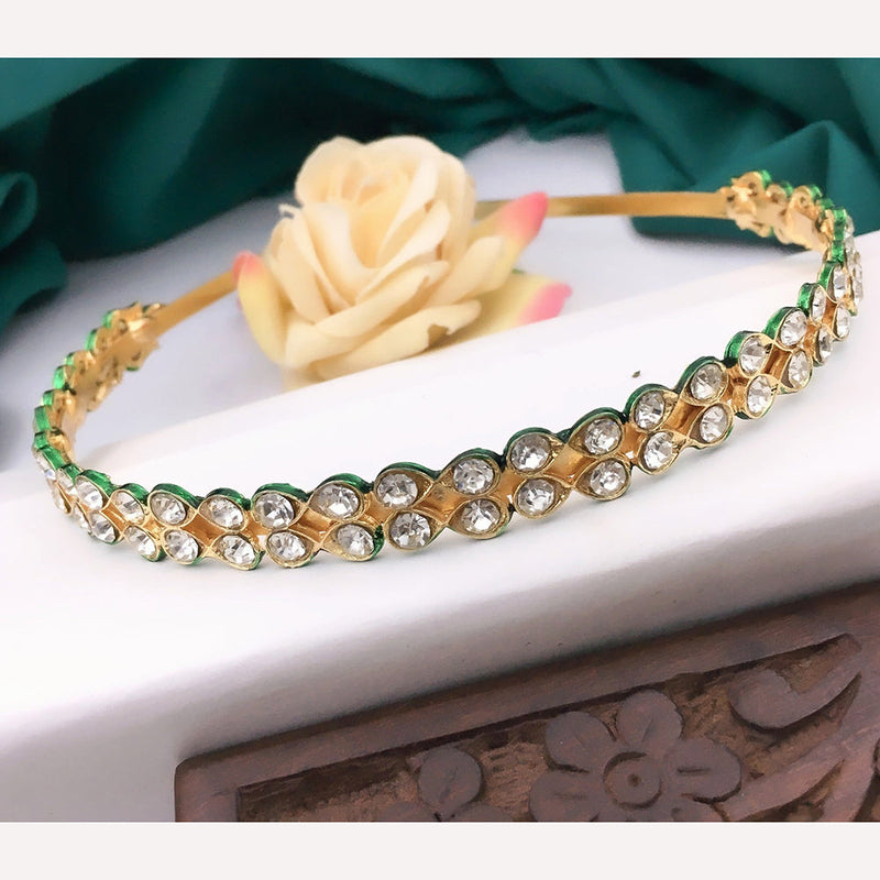 Shree Jai Sai Art Gold Plated Kundan Sheeshphool Headband