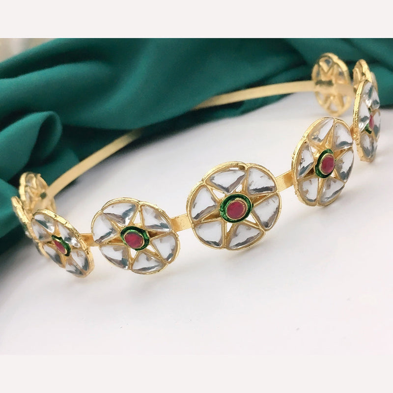 Shree Jai Sai Art Gold Plated Kundan Sheeshphool Headband