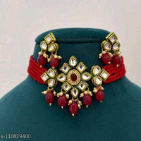 Shree Jai Sai Art Gold Plated Kundan Choker Necklace Set