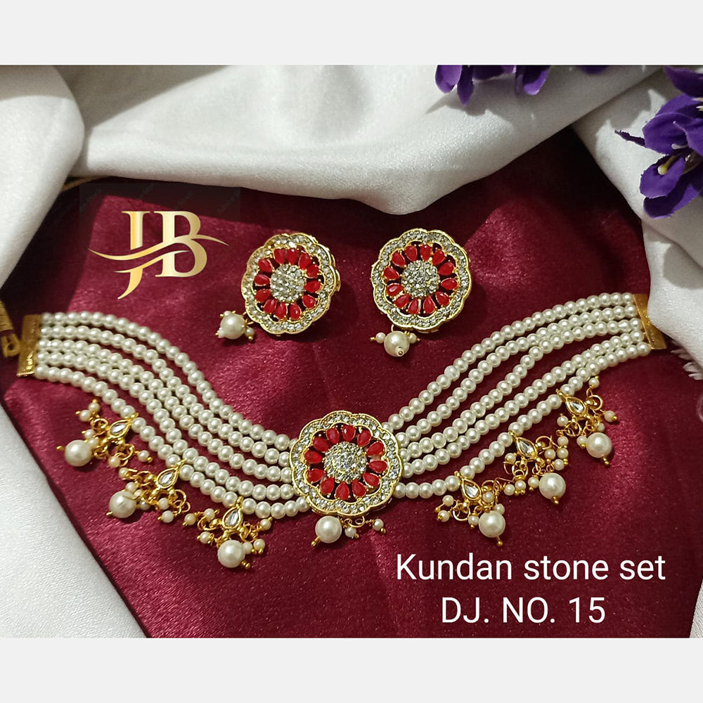 Shree Jai Sai Art Gold Plated Kundan Choker Necklace Set