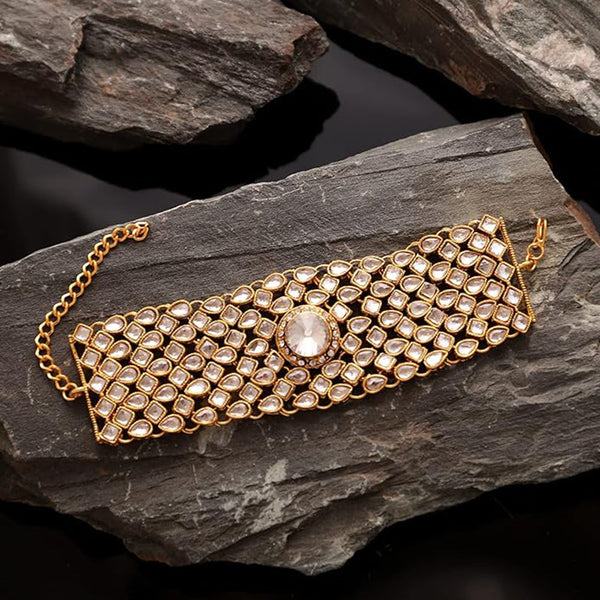 Shree Jai Sai Art Gold Plated Kundan Stone Bracelet