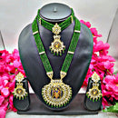 Shree Jai Sai Art Gold Plated Crystal Stone Double Necklace Set