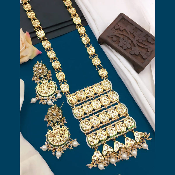 Shree Jai Sai Art Gold Plated Kundan Long Necklace Set