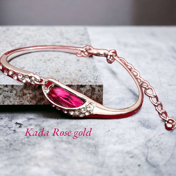 Naitika Arts Rose Gold Plated Crystal Stone Adjustable Bracelet