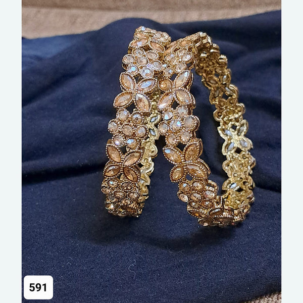 Renu Fashion Gold Plated Crystal Stone Bangles Set
