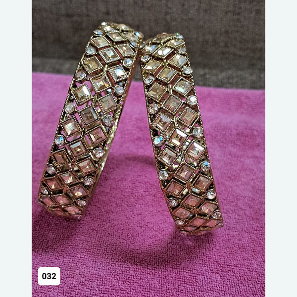 Renu Fashion Gold Plated Crystal Stone Bangles Set