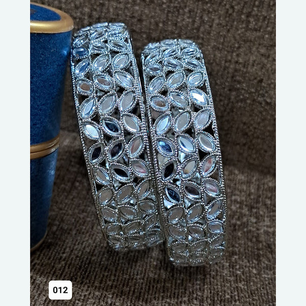 Renu Fashion Silver Plated Mirror Bangles Set