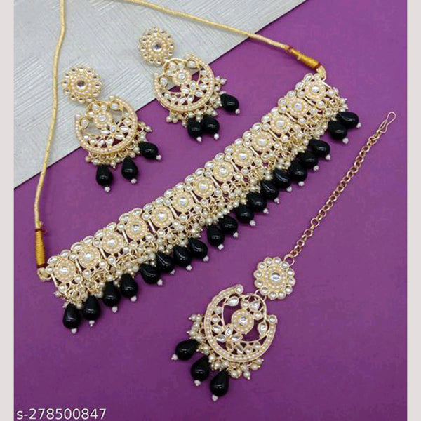 Shree Chamunda Jewellers Gold Plated Kundan Necklace Set