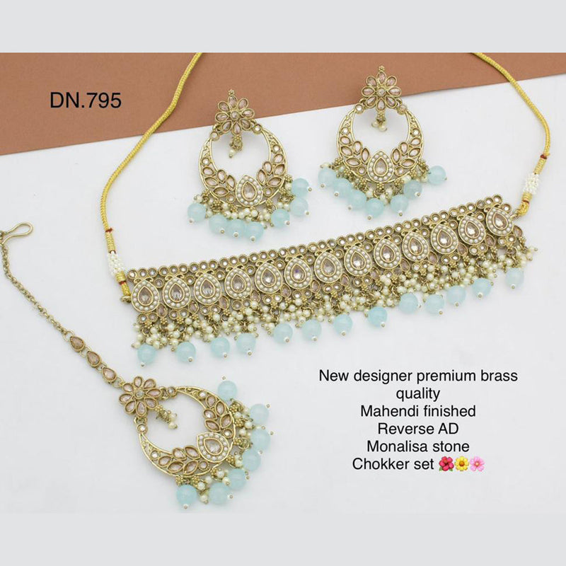 Shree Chamunda Jewellers Gold Plated Crystal Necklace Set