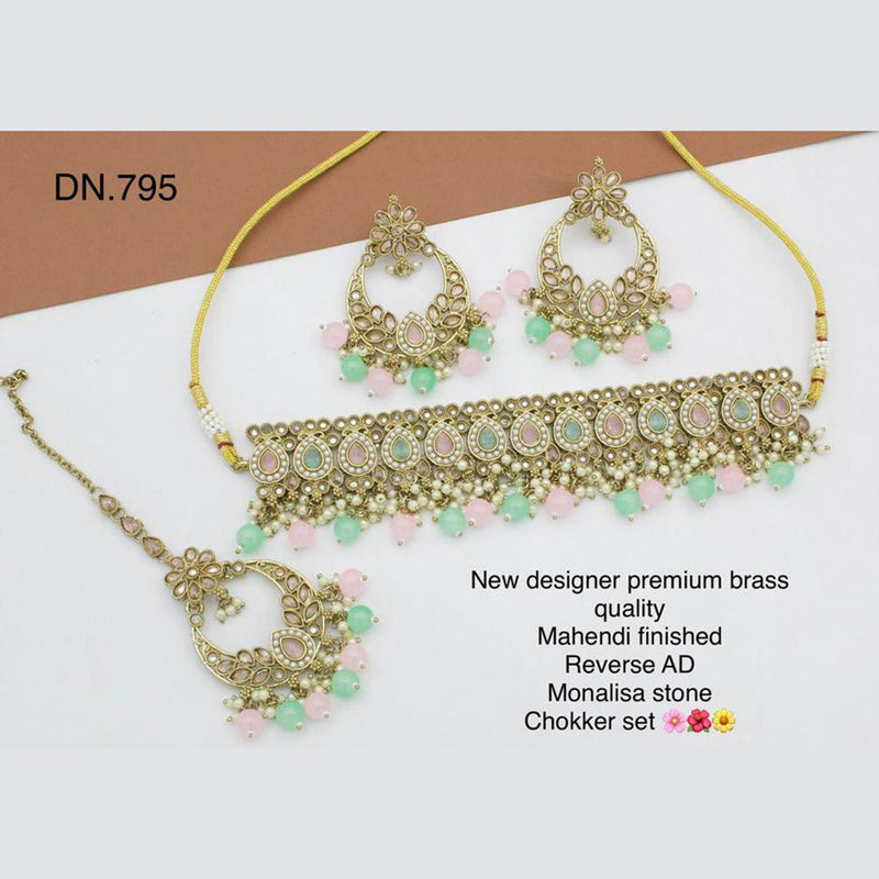 Shree Chamunda Jewellers Gold Plated Crystal Necklace Set
