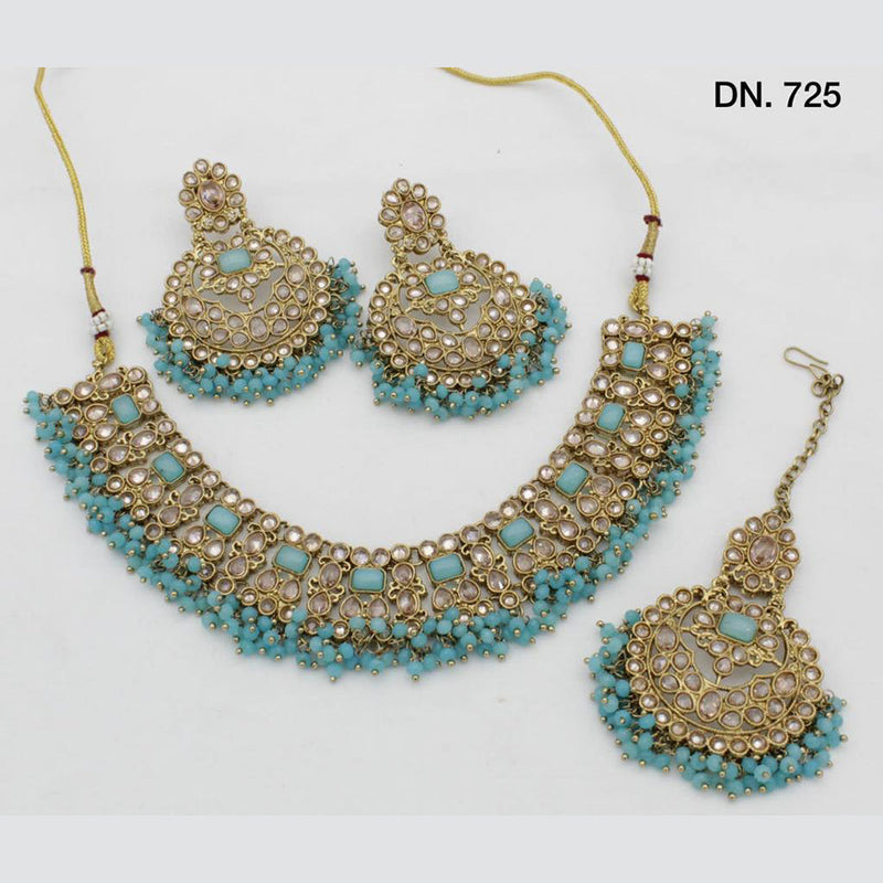 Shree Chamunda Jewellers Gold Plated Crystal Necklace Set