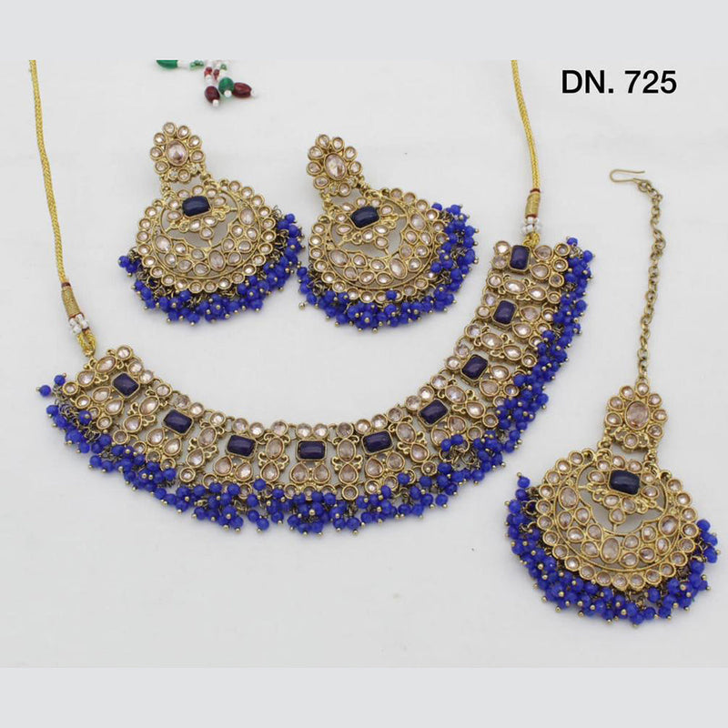 Shree Chamunda Jewellers Gold Plated Crystal Necklace Set