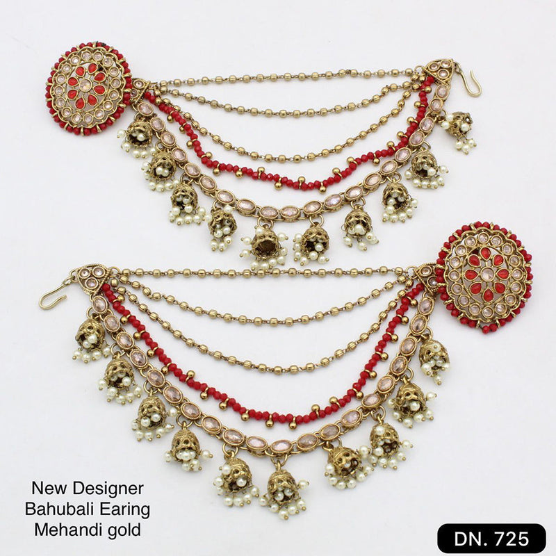 Shree Chamunda Jewellers Gold Plated Kanchain Earrings