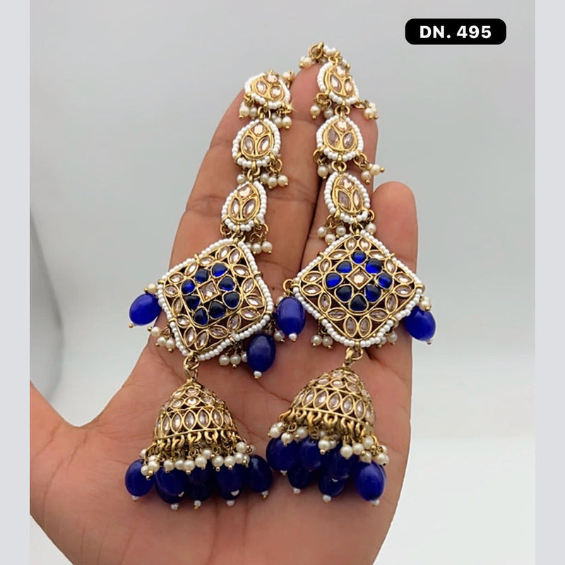 Shree Chamunda Jewellers Gold Plated Kanchain Earrings