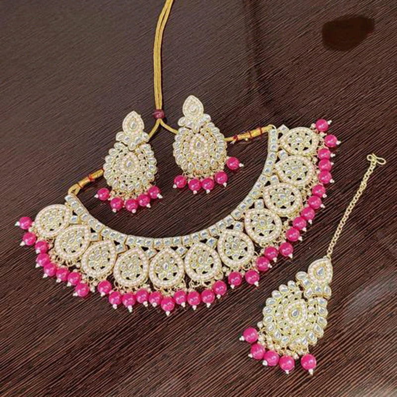 Shree Chamunda Jewellers Gold Plated Kundan Necklace Set