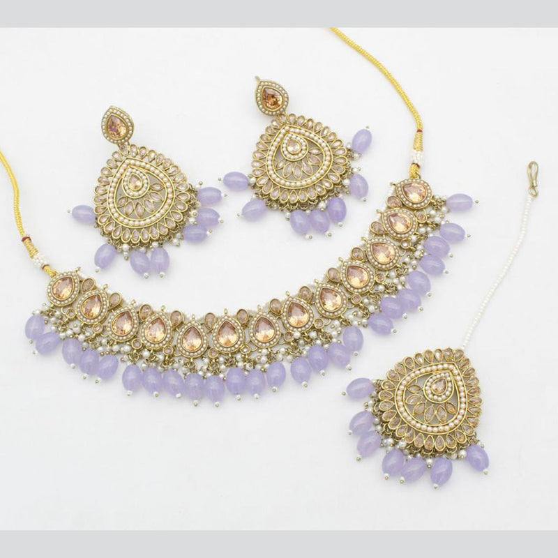 Shree Chamunda Jewellers Gold Plated Crystal Necklace Set