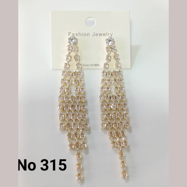 Tarohi Jewels Gold Plated Crystal Stone Dangler Earrings