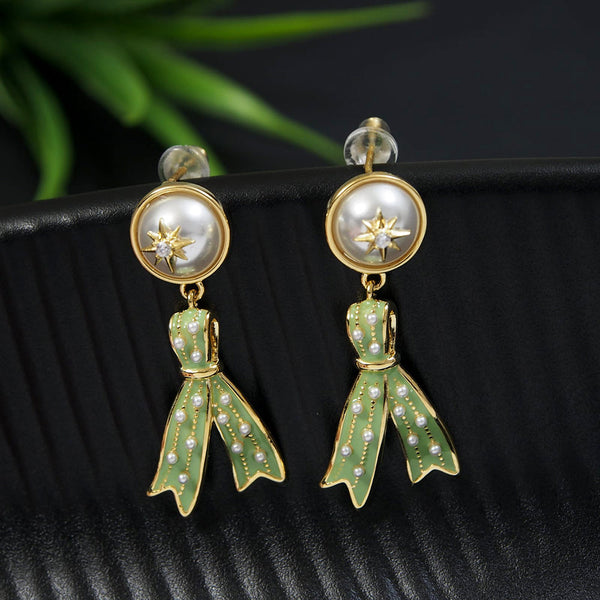 Tarohi Jewels Gold Plated Fancy Dangler Earrings