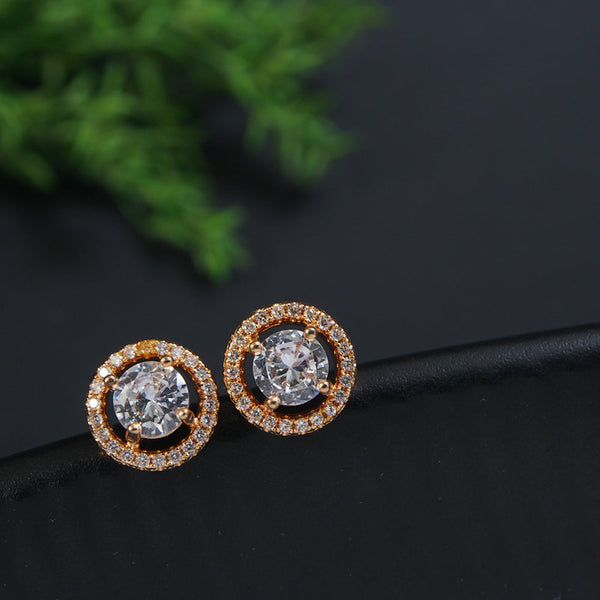 Gargish Fashion Gold Plated Austrian Stone Stud Earrings