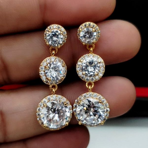 Aamrapali Gold Plated AD Dangler Earrings