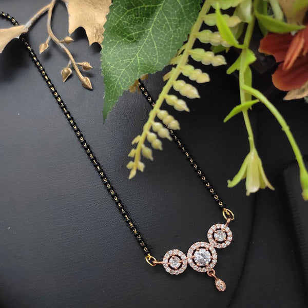 Aamrapali Rose Gold Plated AD Mangalsutra