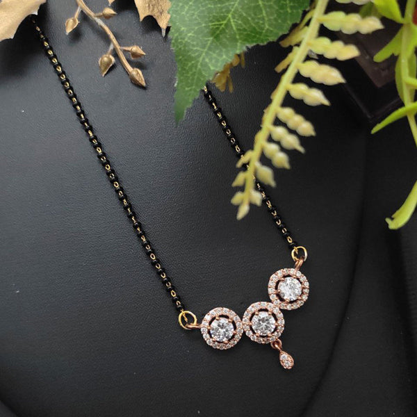 Aamrapali Rose Gold Plated AD Mangalsutra