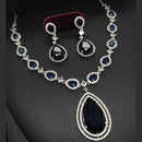 Aamrapali Silver Plated AD Necklace Set