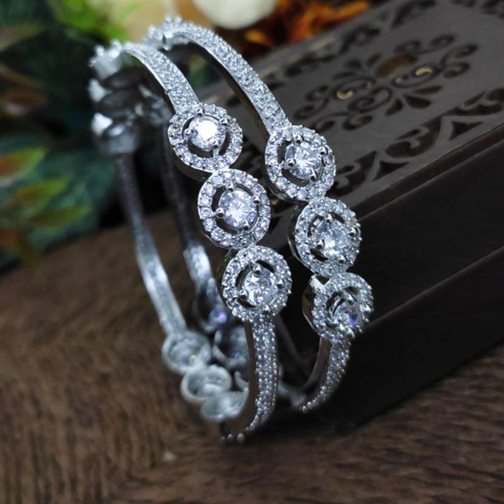 Aamrapali Silver Plated AD Bangle