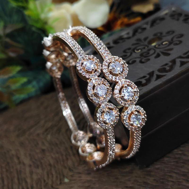 Aamrapali Rose Gold Plated AD Bangle