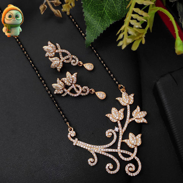 Aamrapali Rose Gold Plated Austrian Stone Manglasutra