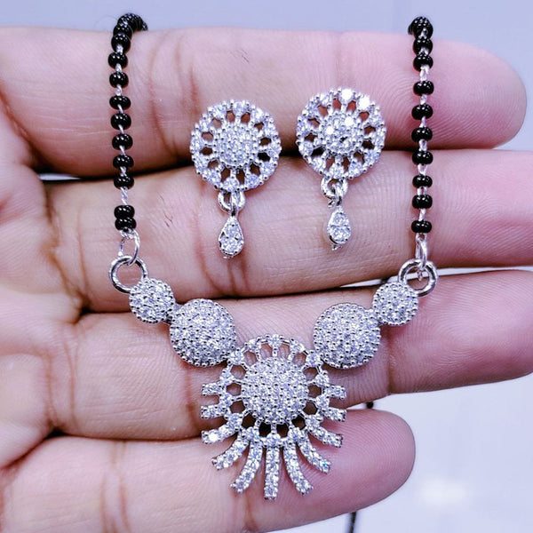 Aamrapali Silver Plated Austrian Stone Manglasutra