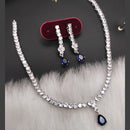 Aamrapali Silver Plated AD Necklace Set
