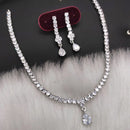 Aamrapali Silver Plated AD Necklace Set