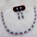 Aamrapali Silver Plated AD Necklace Set
