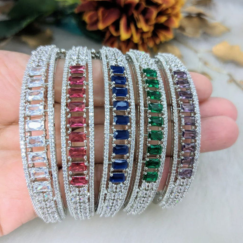Aamrapali Silver Plated AD Openable Bangles Set (1 Piece Only)