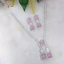 Aamrapali Silver Plated AD Necklace Set