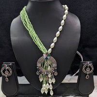 Aamrapali 2Tone Plated AD And Pearl Necklace Set