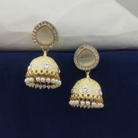 Marudhar Creations Kundan And Meenakari Jhumki Earrings