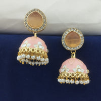 Marudhar Creations Kundan And Meenakari Jhumki Earrings