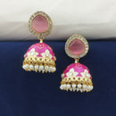 Marudhar Creations Kundan And Meenakari Jhumki Earrings