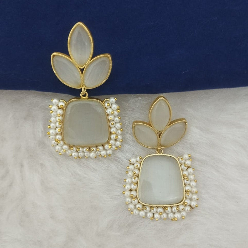 Marudhar Creations Gold Plated Matte Finish Dangler Earrings