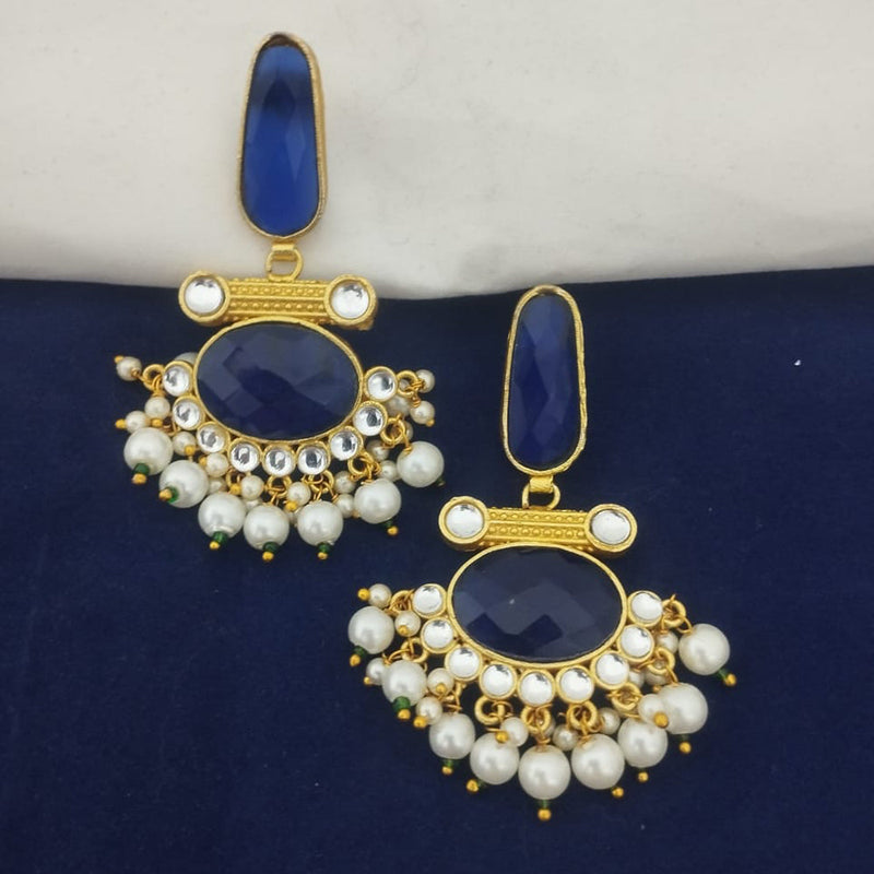 Marudhar Creations Gold Plated Matte Finish Dangler Earrings