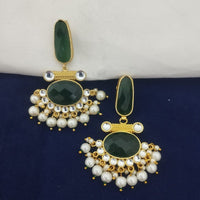 Marudhar Creations Gold Plated Matte Finish Dangler Earrings