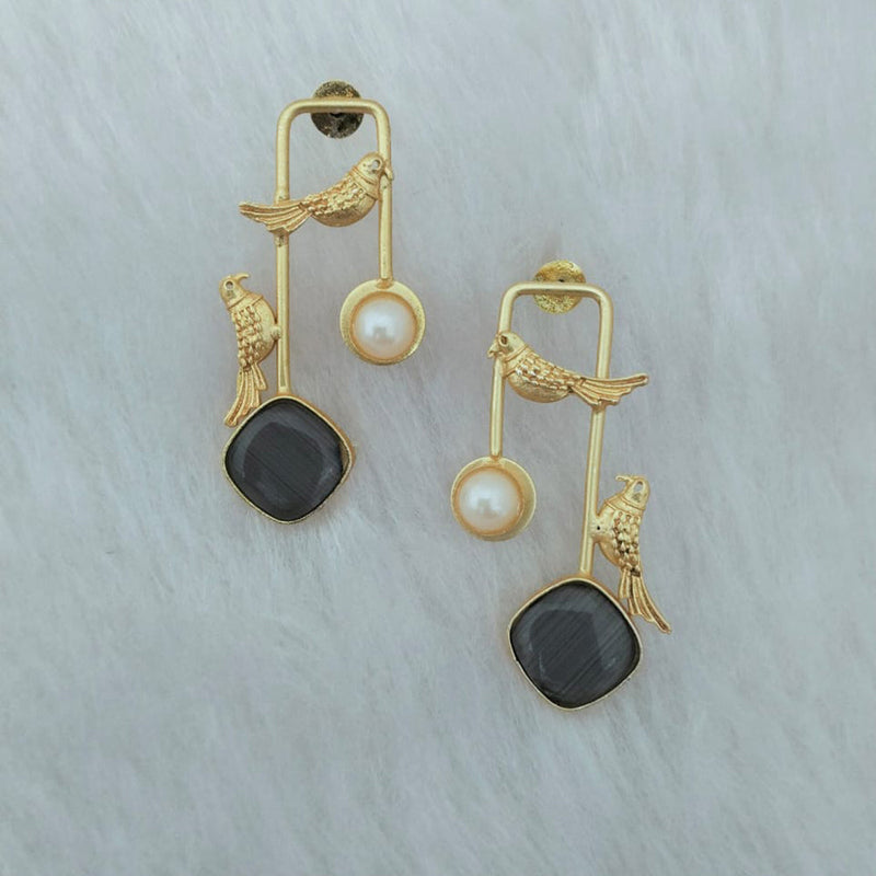 Marudhar Creations Gold Plated Matte Finish Dangler Earrings