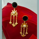 Marudhar Creations Gold Plated Matte Finish Dangler Earrings