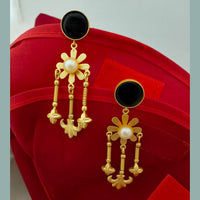 Marudhar Creations Gold Plated Matte Finish Dangler Earrings