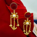 Marudhar Creations Gold Plated Matte Finish Dangler Earrings