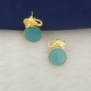 Marudhar Creations Gold Plated Matte Finish Stud Earrings