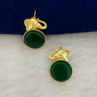 Marudhar Creations Gold Plated Matte Finish Stud Earrings