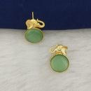 Marudhar Creations Gold Plated Matte Finish Stud Earrings